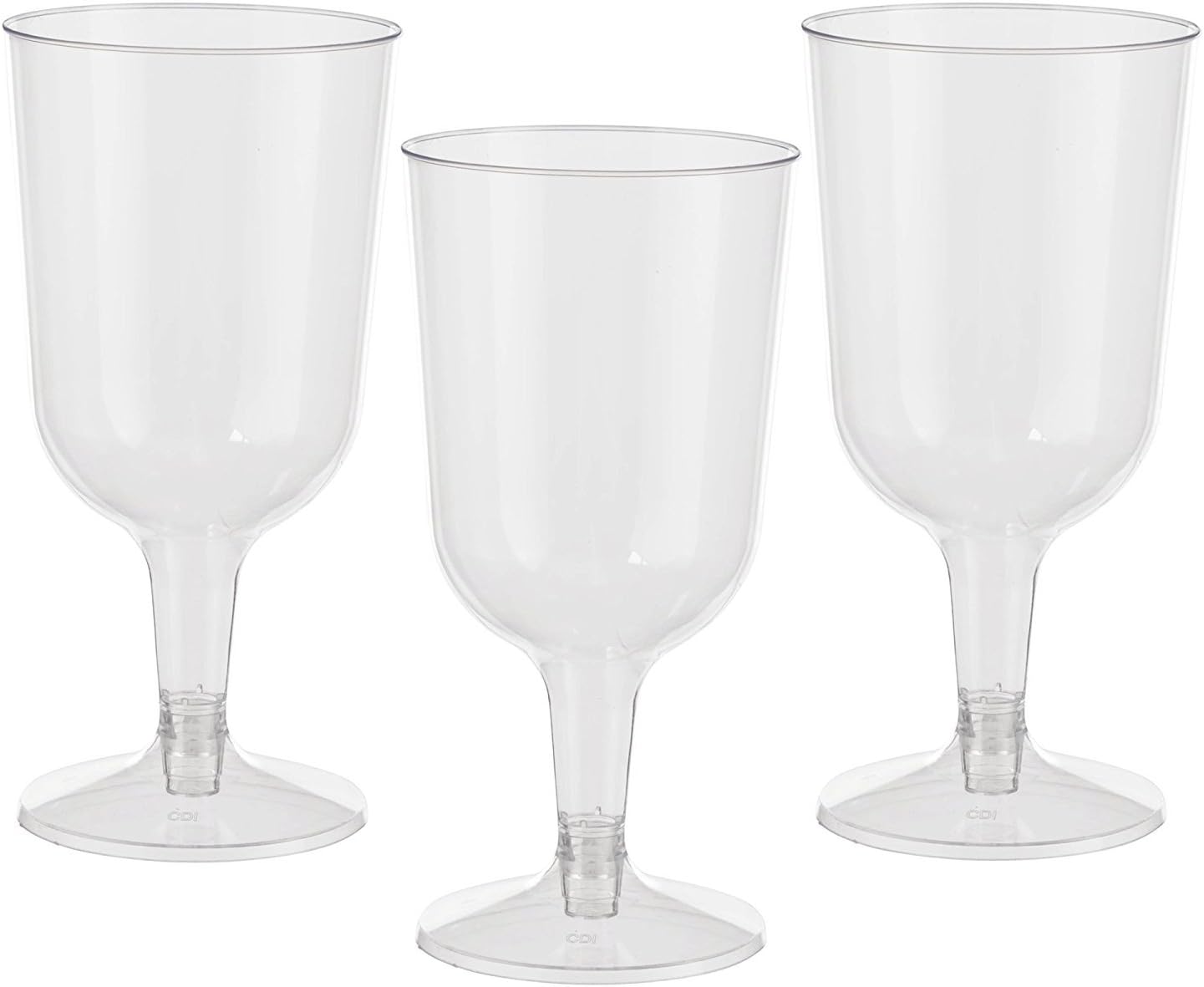 Exquisite Plastic Wine Glasses Set - 100 Pack 6 Oz - Crystal Clear Disposable Champagne Glasses With Stem - Disposable Plastic Wine Cups For Parties- Ideal For Weddings, Birthdays & Parties