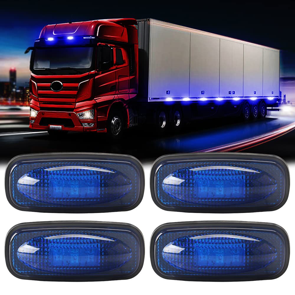 VIGORFLYRUN PARTS LTD 10x 3.8 6 LED Luce Laterale da Camion Indicatore LED Lampada di Posizione, per 24V Rimorchio Camion Furgone Rimorchi Auto Trattore Camper SUV - Blu