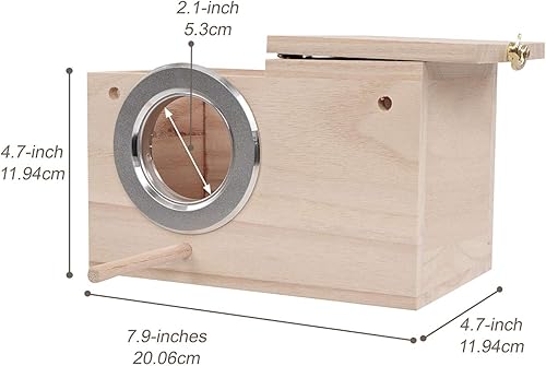 Miniatura 3 de Rural365 - Caja de anidación para periquitos y pájaros, tamaño mediano, 7.5 x 4.7 x 4.7in