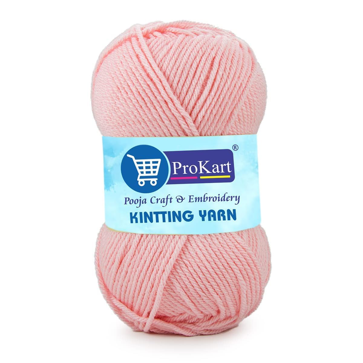 ProKart Premium 4-Ply Woolen Knitting Yarn | 100g Baby Pink Hand Crochet Soft Wool for Sweaters, Scarves, Hats, Baby Clothes & DIY Craft Accessories (1 Ball x 100g)