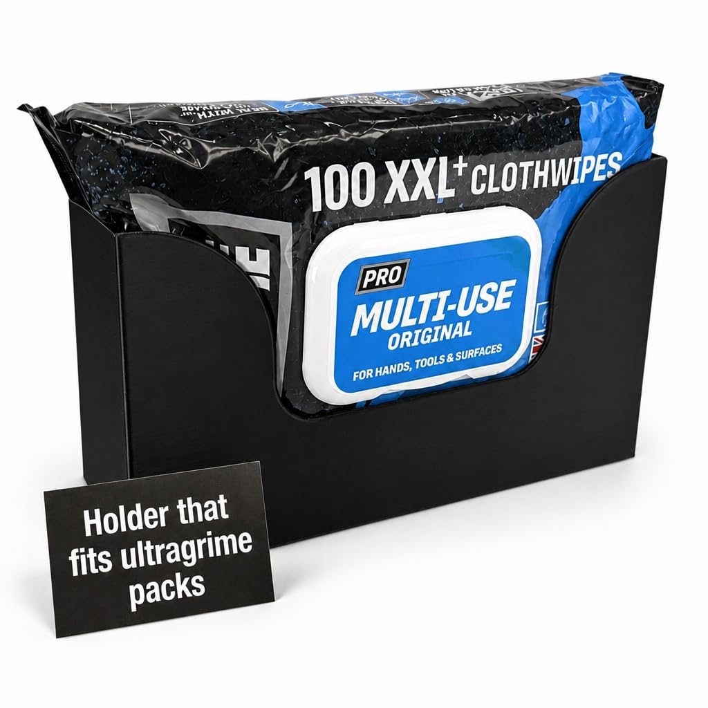 Soft Pack Clothwipes Holder Compatible with UltraGrime XXL Clothwipes Packs – Wall or Van Mount - Horizontal (Black)