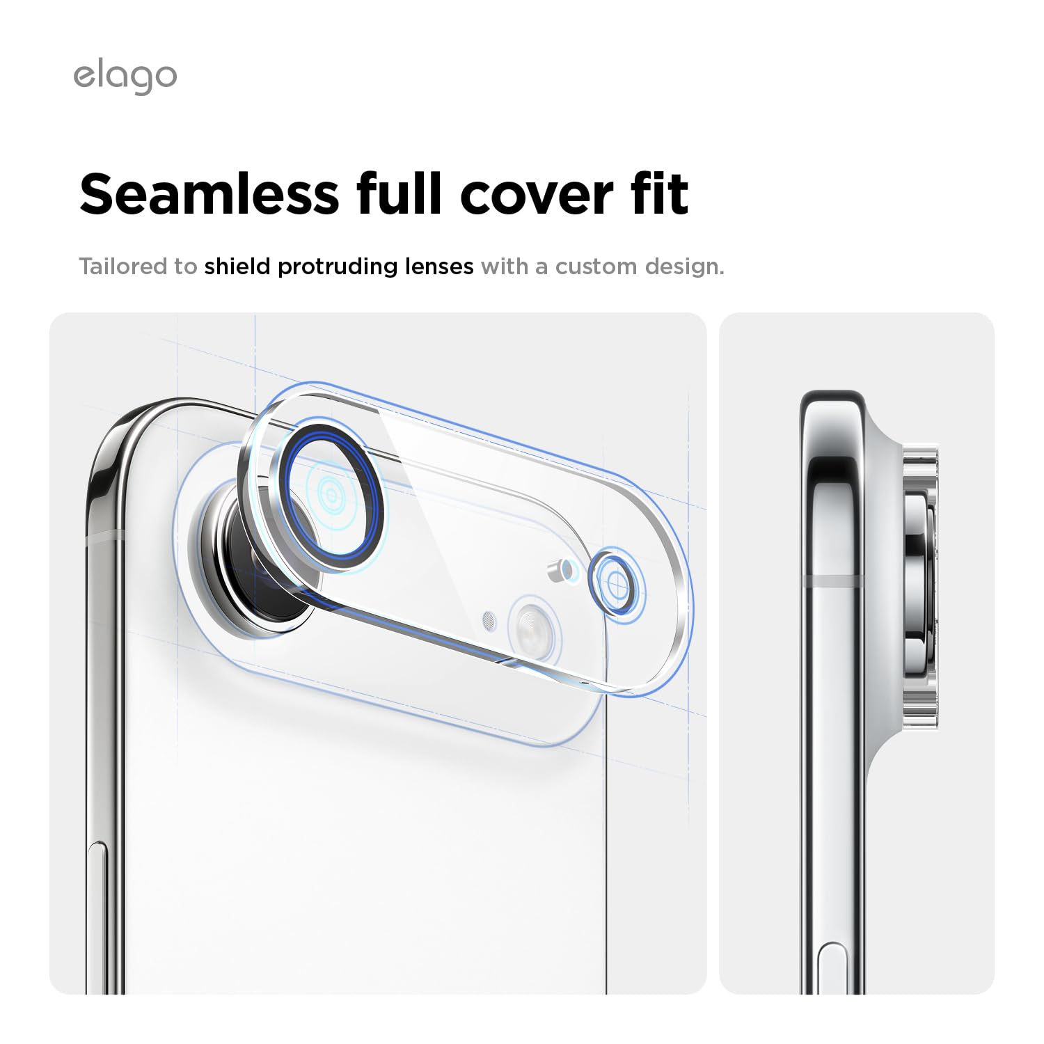 elago Pellicola Fotocamera in Vetro Temperato A Copertura Totale per iPhone 17 – Protezione Obiettivo Antigraffio, Antimpronta, Facile Da Installare, Copertura totale della lente (2 Pezzi elago Pellicola Fotocamera in Vetro Temperato A Copertura Totale per iPhone 17 – Protezione Obiettivo Antigraffio, Antimpronta, Facile Da Installare, Copertura totale della lente (2 Pezzi