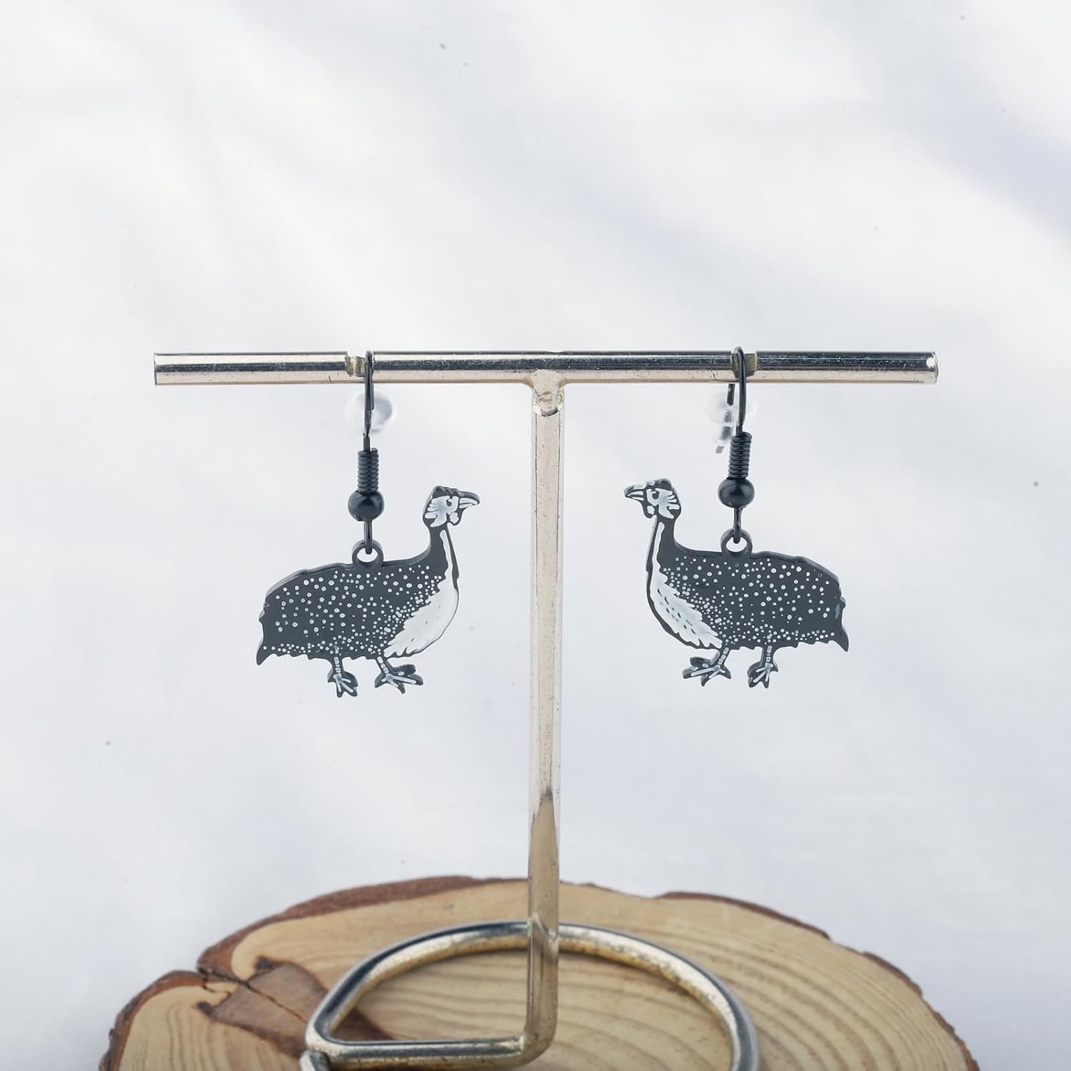 OKEYCH Guineafowl Lover Gift Guineafowl Design Earrings Guinea Hen Fowl Farmer Jewelry Guineafowl Merch