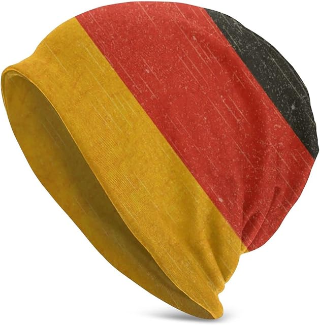 AJOR Winter Beanie Hats for Women Men German Flag Warm Unisex Knitted Hat Double Layer Soft Comfortable Cuffed Beanie Ski Cap