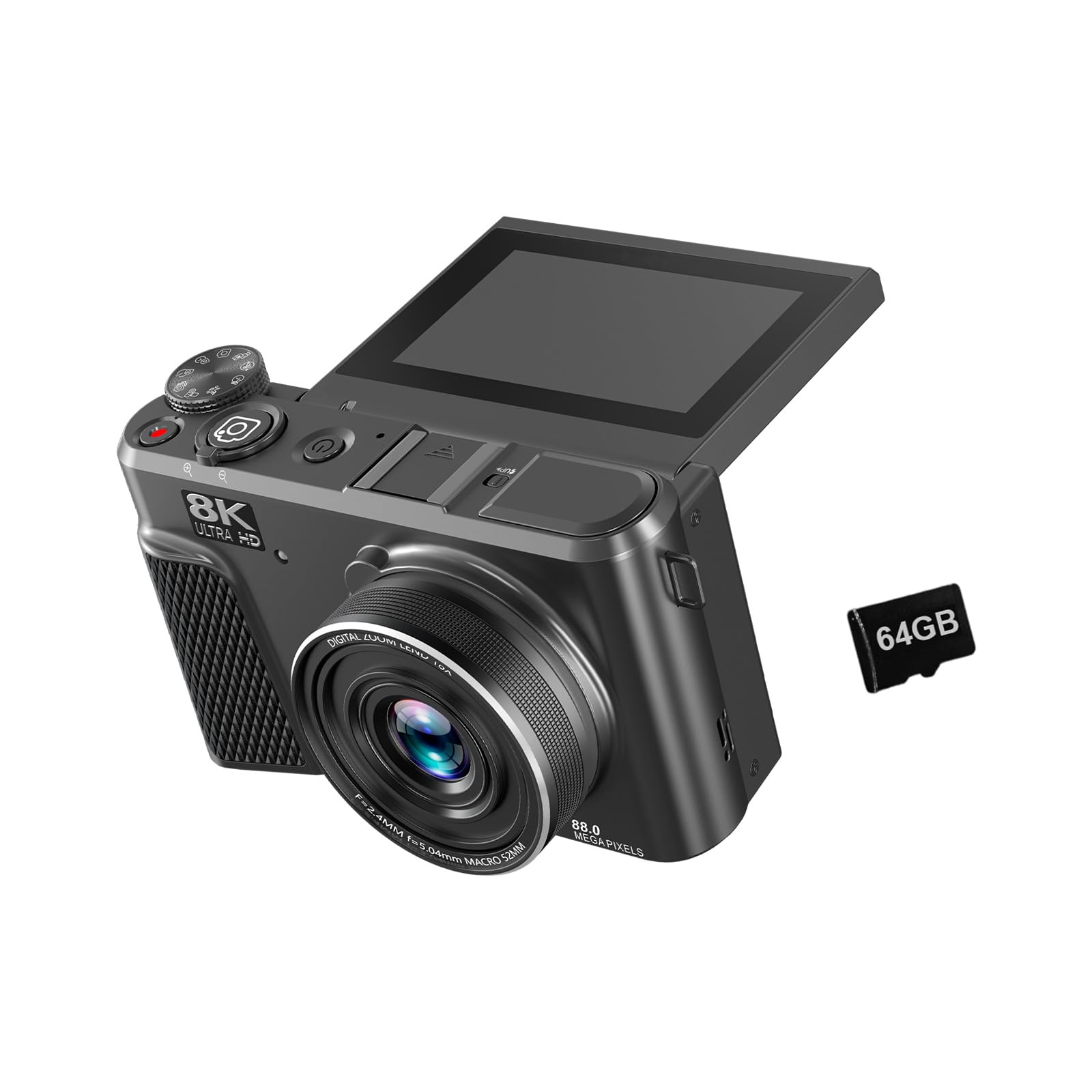 8K Digital Photography Camera 18X Digital Zoom Vlog Video Recorder 180 Degree Flipping Screen WiFi Webcam Camera-image-0