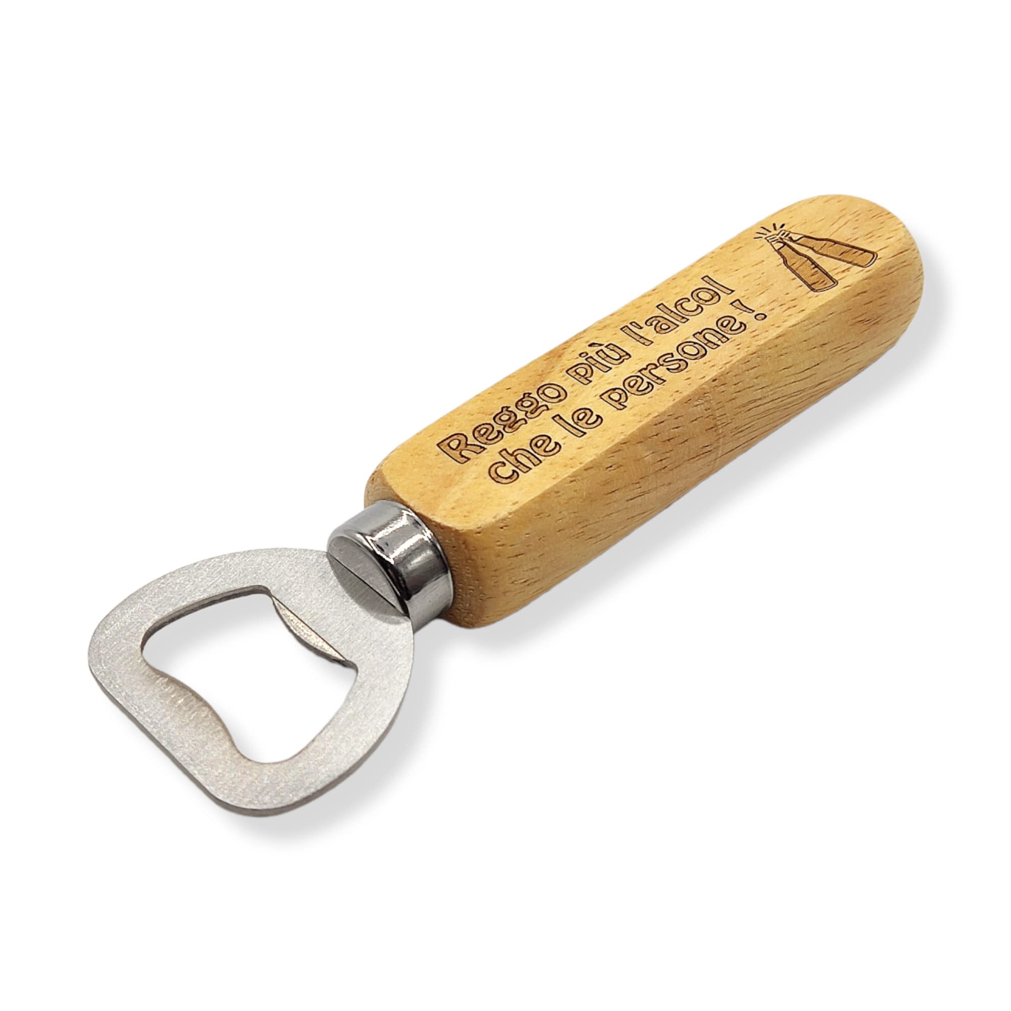 Apribottiglie in legno e ferro con magnete Idea regalo originale con incisione laser indelebile Stappa bottiglie birra Apri birra tappi a corona