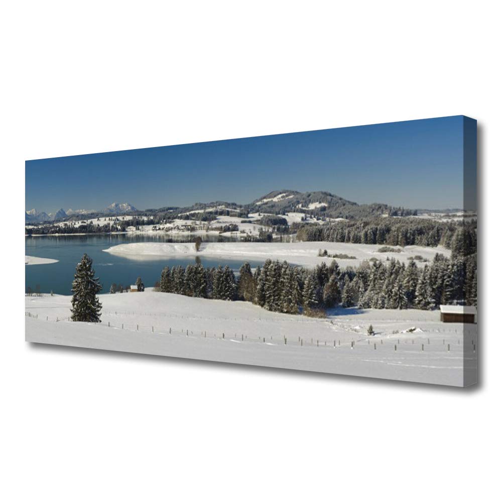 Tableau sur toile Tulup 125x50cm paysage de forêt enneigée pour décoration murale