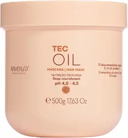 Arvensis – Máscara Capilar Tec Oil 500g | Nutrição, Brilho, Força, Fórmula Vegana, Para Cabelos Ressecados
