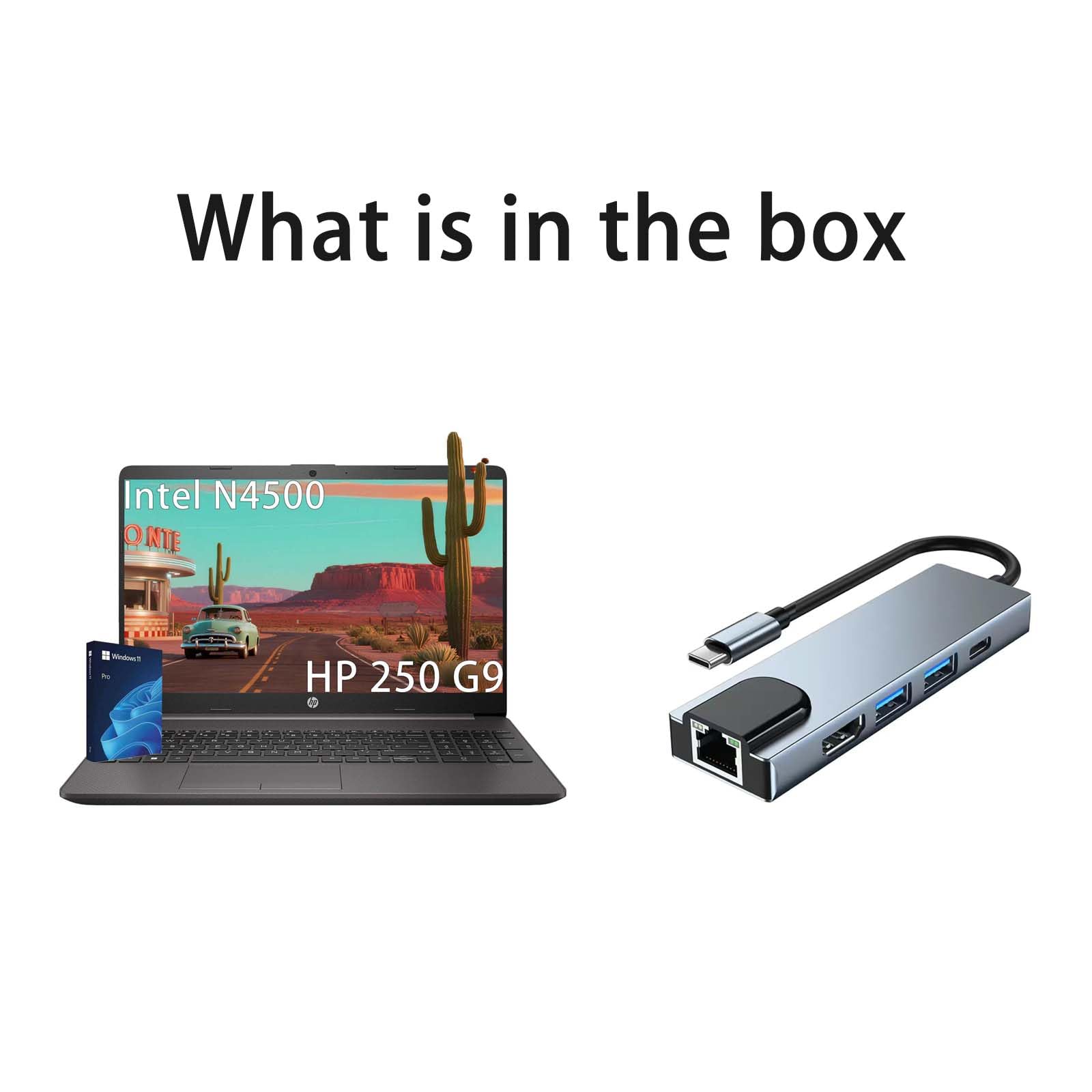 HP Laptop Computer 15.6 for Business Home and Student, Windows 11 Pro, Thin and Lightweight Notebook, IPS, Intel Dual Core, up to 2.80 GHz, 32GB RAM, 2TB SSD, Wi-Fi6, Webam, with Hub