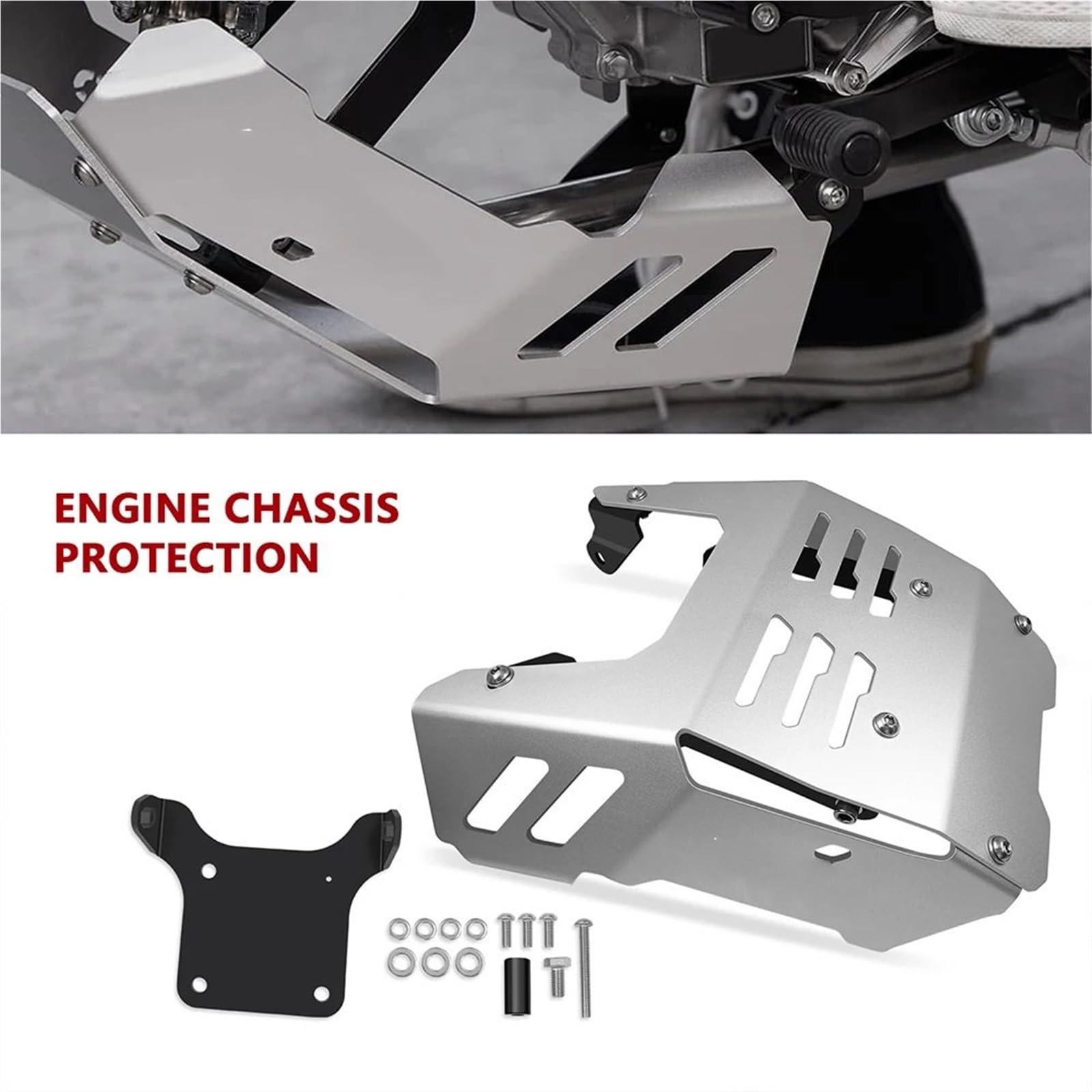 Płyta Podwozia Motocykla Do GROM 125 2021-2023 Osłona podwozia silnika Osłona Dolna płyta osłaniająca Akcesoria motocyklowe Podwozia Motocykla(Silver)