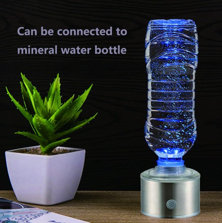 Hydrogen Water Bottle Portable Hydrogen-Rich Water Generator Ionizer 5 Minutes to Generate Hydrogen Concentration 1300-1600PPB High Borosilicate Glass Bottle 430ml