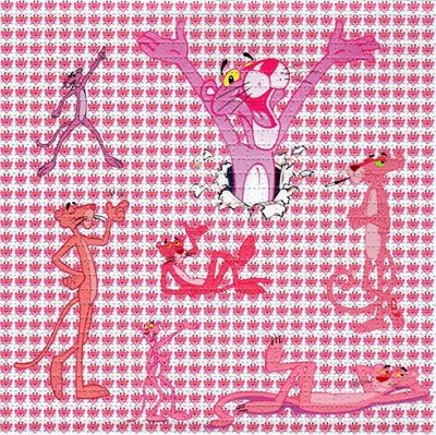 Psychedelic Blotter Art Print perforated sheet/paper 30x30 - Pink Panther Design