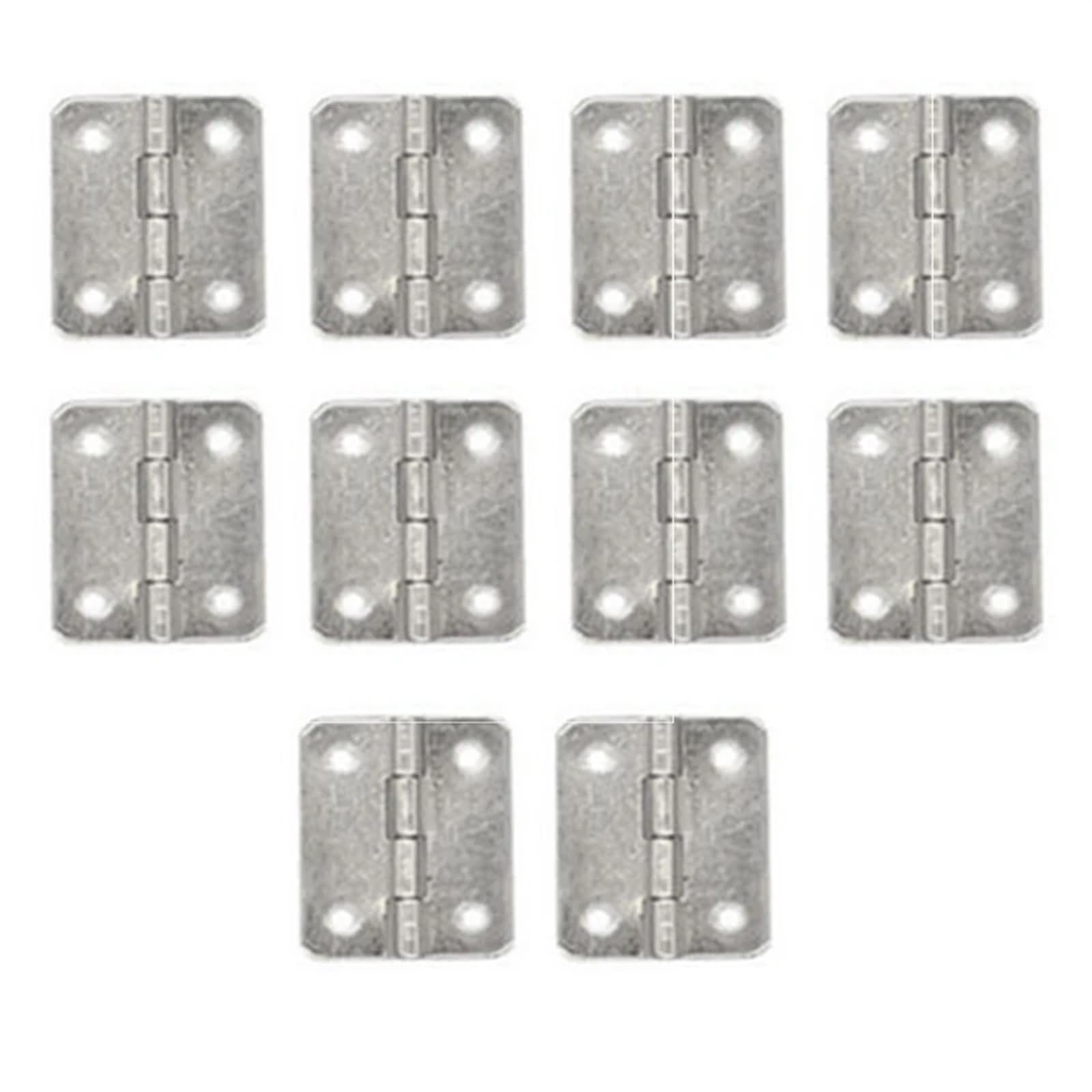 Ymuguegh One Color 10Pcs Hinges+Screw Fillet Silver/Antique 18 * 16Mm Decor Cabinet Wooden Box Wine Case Four Holes(Silver)