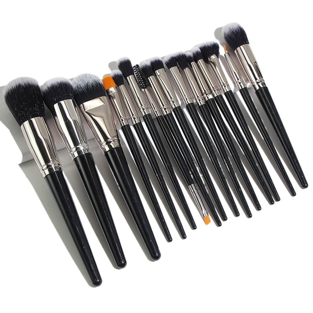 Juego de 16 brochas de Maquillaje, Base, Maquillaje, brocha for Ojos, Negro, Juego Completo de brochas de Maquillaje, Herramientas de Belleza