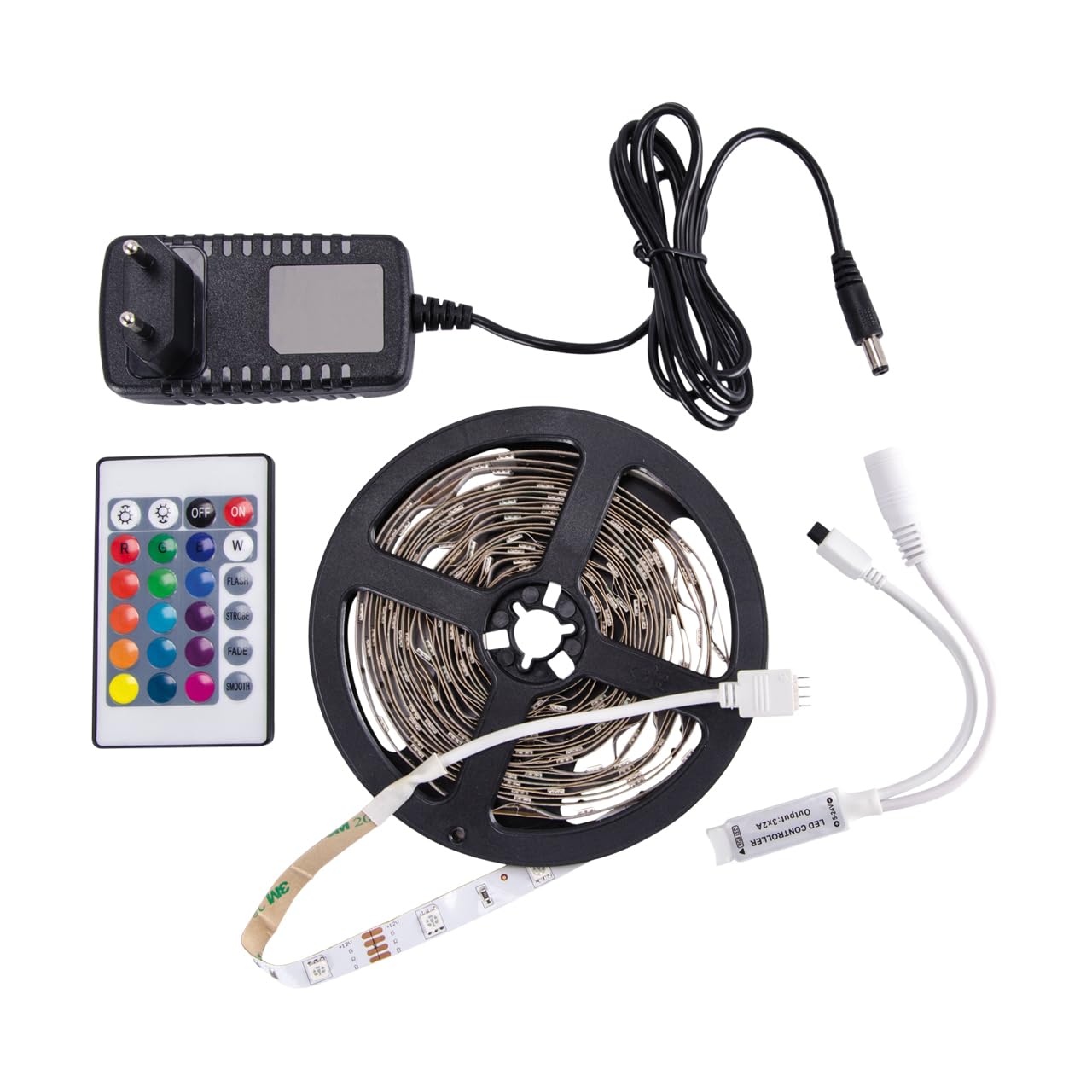 LED Strip Farbwechsel RGB 5 Meter Netzstecker Fernbedienung indirektes Licht bunte LED Streifen Schlafzimmer Gaming