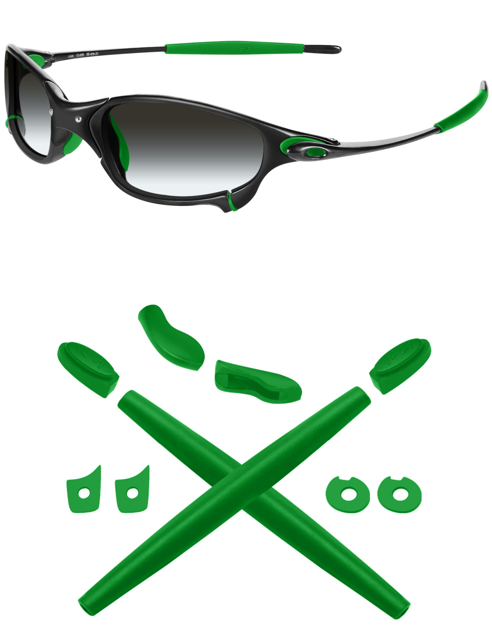 Mryok Replacement Earsocks Nosepieces Kits for Oakley Juliet Sunglass - Green