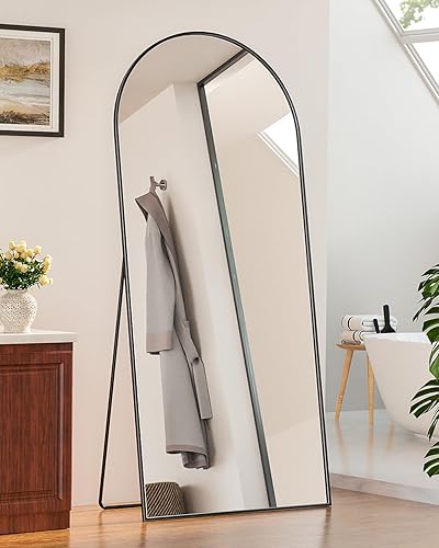 Vista 97 de Espejo de longitud completa, de 58 x 19 pulgadas, de suelo, arqueado, de pie, no empotrado, con soporte, colgante, montado para dormitorio, sala