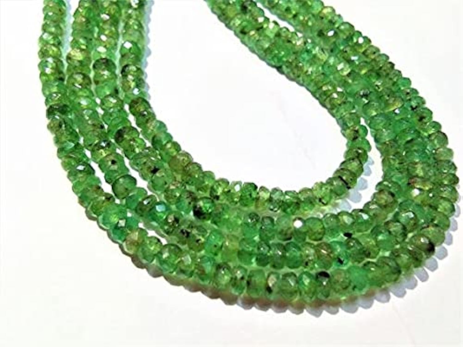 Perles d'émeraude rondelle 3-5mm pour concevoir un cadeau d'anniversaire personnalisé précieux