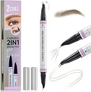2CHILL 30° Curved Eyebrow Pencil, Magic 2-in-1 Eyebrow Pen, Waterproof Eyebrows wit…