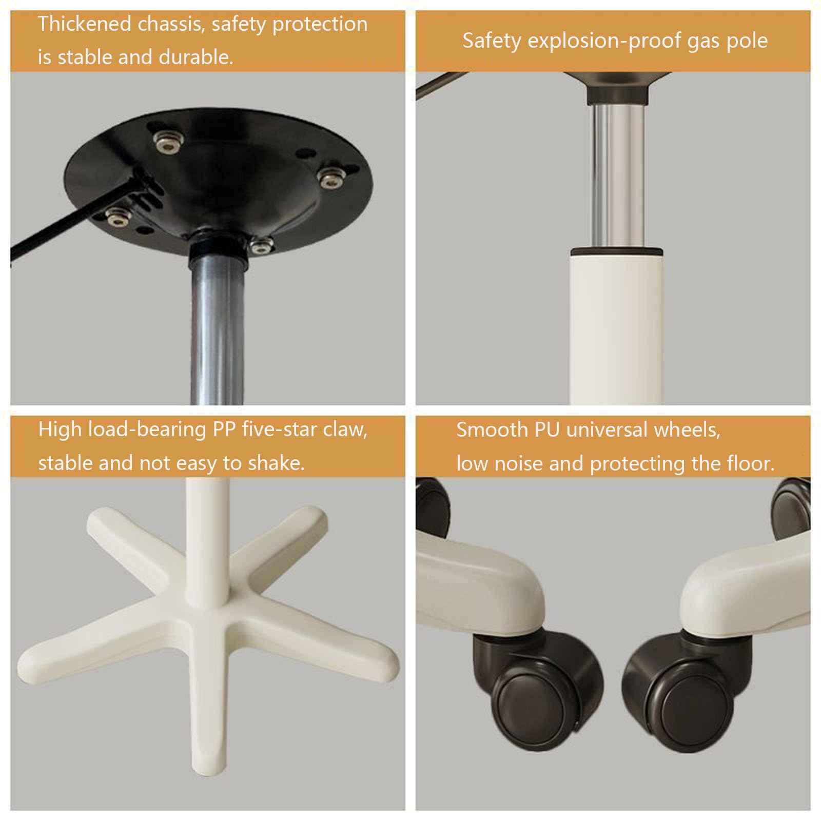 Rollhocker Mit Rollen – Verstellbarer Wimpernstuhl Für Salon, Tattoo, Massage (180kg Tragkraft)