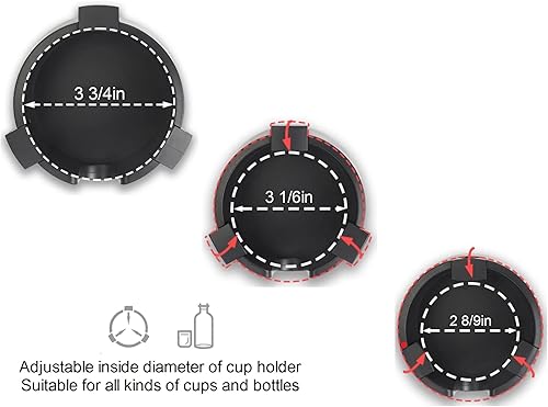 Miniatura 3 de Portavasos Magnético de Montaje Horizontal, Portavasos Ajustable Antiderrame, Adecuado para Tractor, Cortacésped, Montacargas, Cinta de Correr y