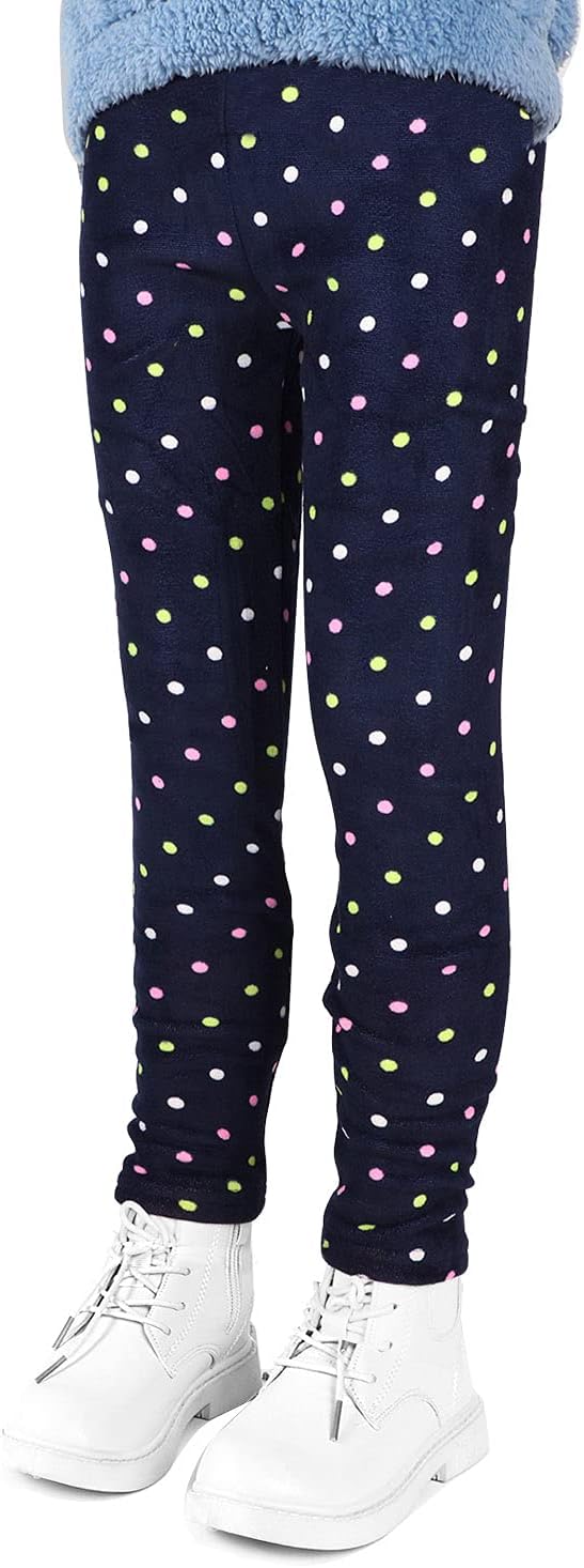 Leggings Chauds Pour Fille Doublés Polaire - Taille élastique - Velours épais - Tailles 2 à 8 Ans - Automne/hiver