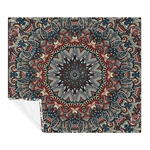 Couverture douce motif mandala floral, cadeau idéal lit