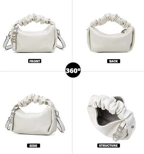 Miniatura 2 de KingTo Bolso pequeño de hombro para mujer, bolso de mano suave de diseñador en la nube, bolso cruzado ligero