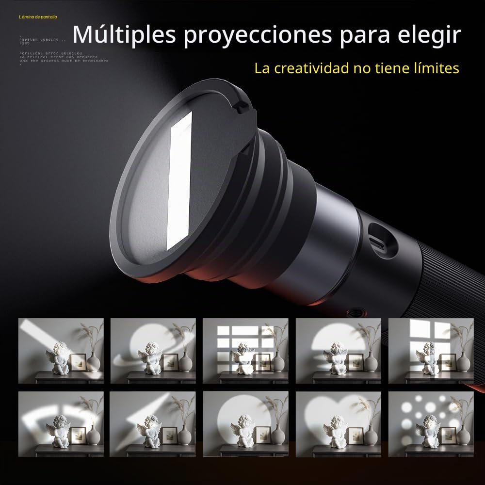 AMBITFUL Linterna de mano LED para fotografía, 4 colores, faro de fotografía portátil con 20 gobos, aleación de aluminio de 8400 mAh recargable, luz de relleno, vídeo, creación de contenidos