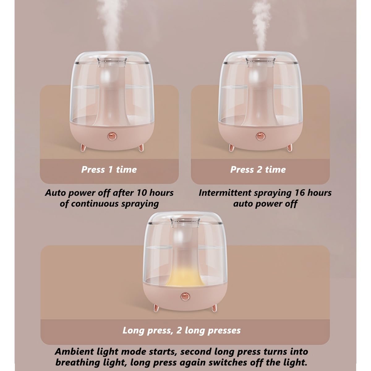 Humidificador de aire, humidificador de niebla fría de 1,2 L para bebé, humidificador personal USB con dos modos de pulverización, humidificador evaporativo ultra silencioso para el hogar u oficina
