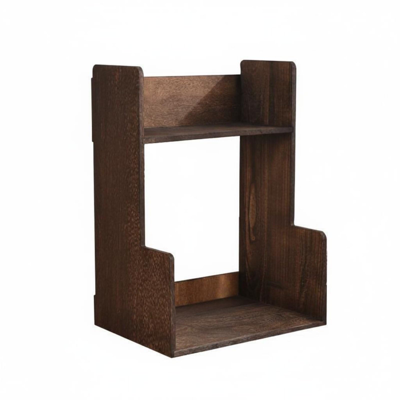 F Fityle Estantería Escalonada de Escritorio Librero Organizador Soporte para Libros Madera con Estilo Cálido Dos Niveles para Libros y Objetos Adecuada para Oficina Estudio Dormitorio Sala de Estar