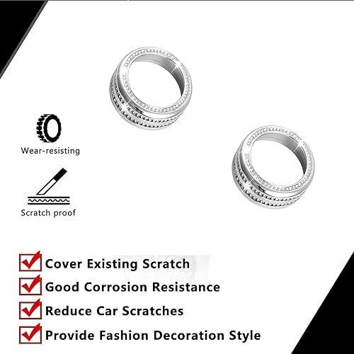 Miniatura 7 de Bling botón de CA con control de clima brillante, accesorio interior grande para Mazda 3 (2019-2021) Mazda CX-5 (2019-2021) Mazda CX-9 Grand Touring