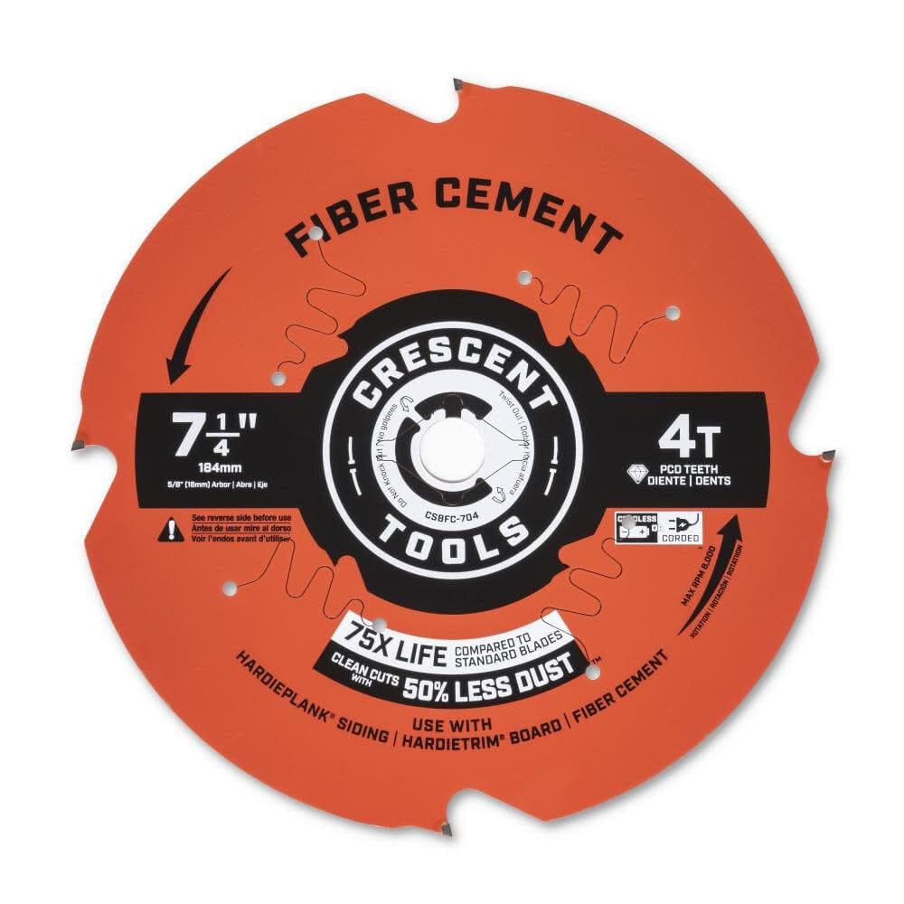Crescent Circular Saw Blade 7 1/4'' X 4 Tooth Fiber Cement
