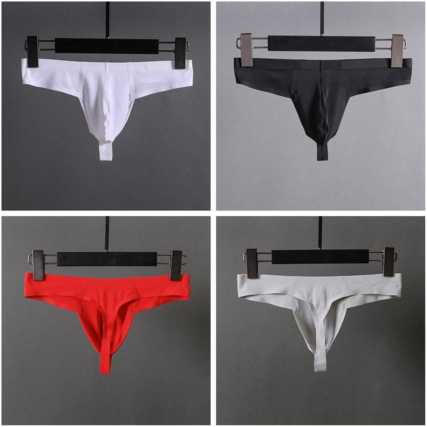 Faringoto Underwear Ultra-thin Ice Silk Men's Thong Transparent Low Waist Seamless - Image 3