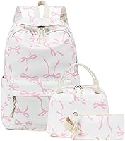 Vista 43 de Bluboon Juego de mochila para adolescentes, mochila escolar para niñas, lonchera y lápices, bolsas para estudiantes, 3 en 1, rosa-3 juegos, Escuela