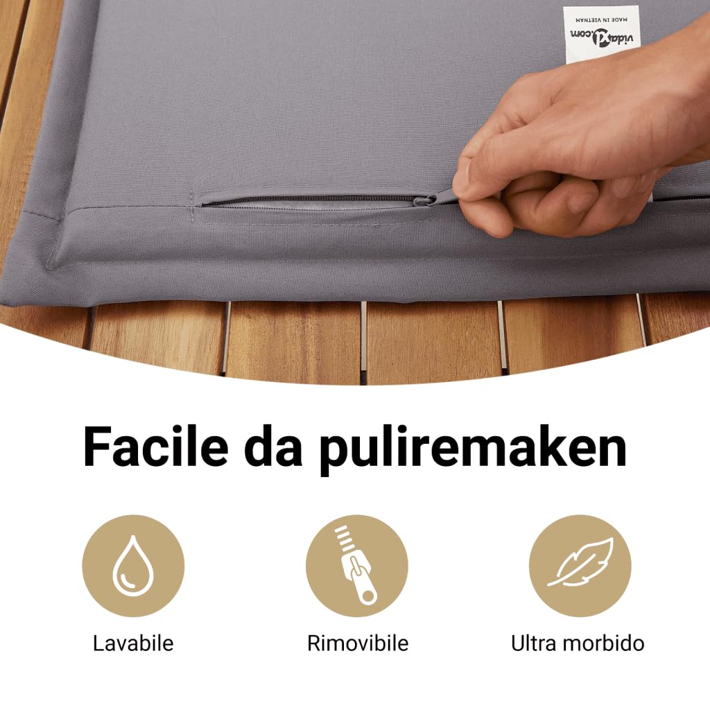 vidaXL Sedia Giardino Senza Braccioli con Cuscini Beige Polyrattan