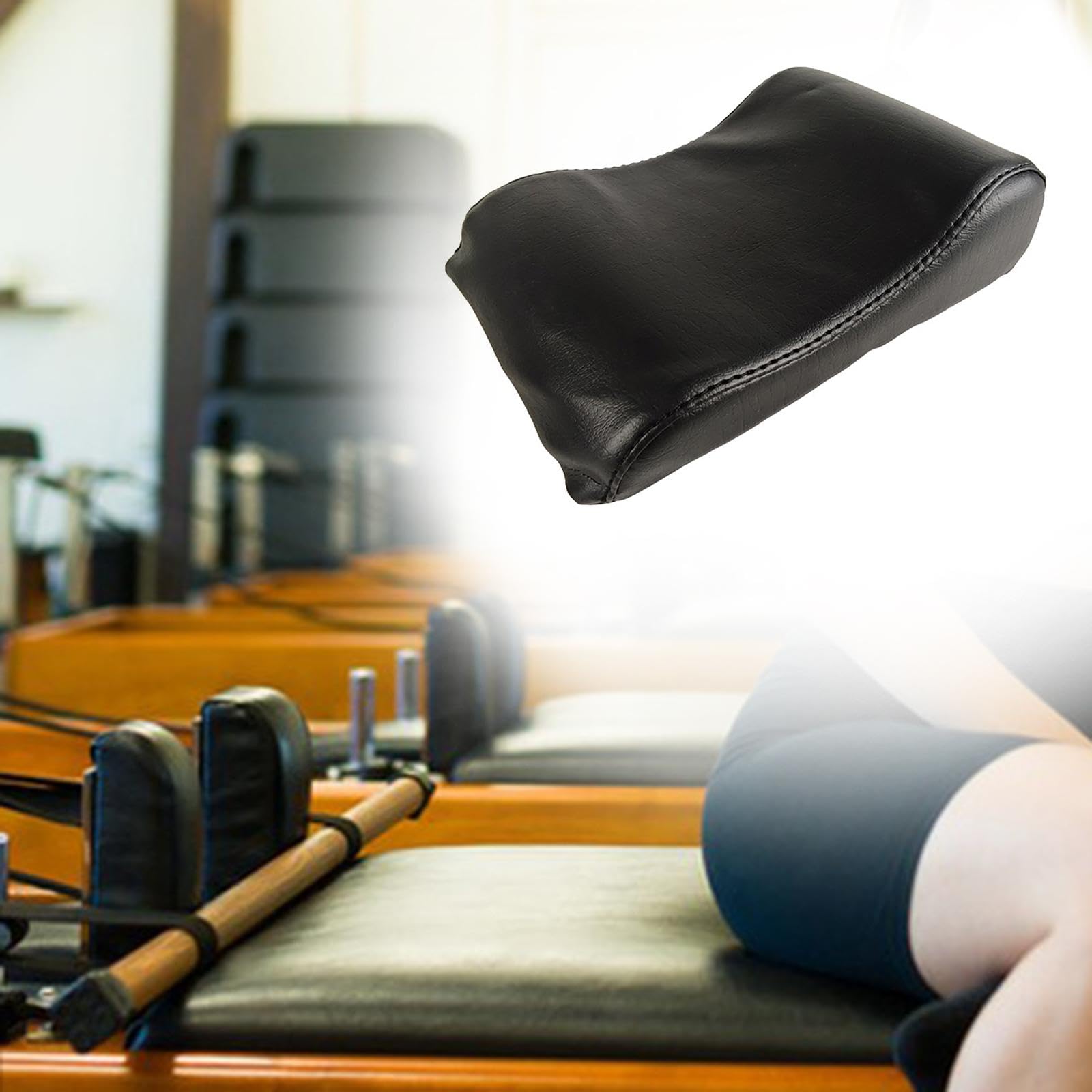 Cuscino per Pilates con Supporto in Pelle PU E Spugna, Cuscino per La Testa per Pilates, Adatta alla Curva del Collo, Miorando La Postura Durante Esercizi di Scultura del Corpo Supino
