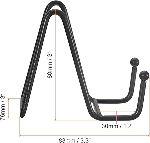 Miniatura 2 de uxcell Soporte de placa para exhibición, 5 soportes de placa de caballete de hierro de 3 pulgadas, soportes de exhibición de placas decorativas de