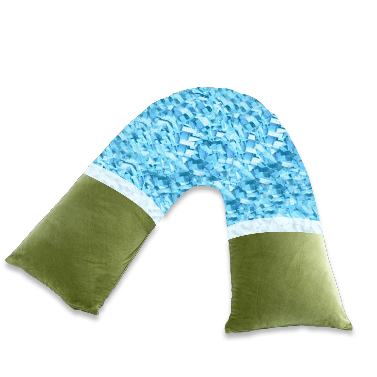AS AWESLING Shredded Memory Foam V Pillow, V Pillow for Neck and Shoulder Pain (GREEN)