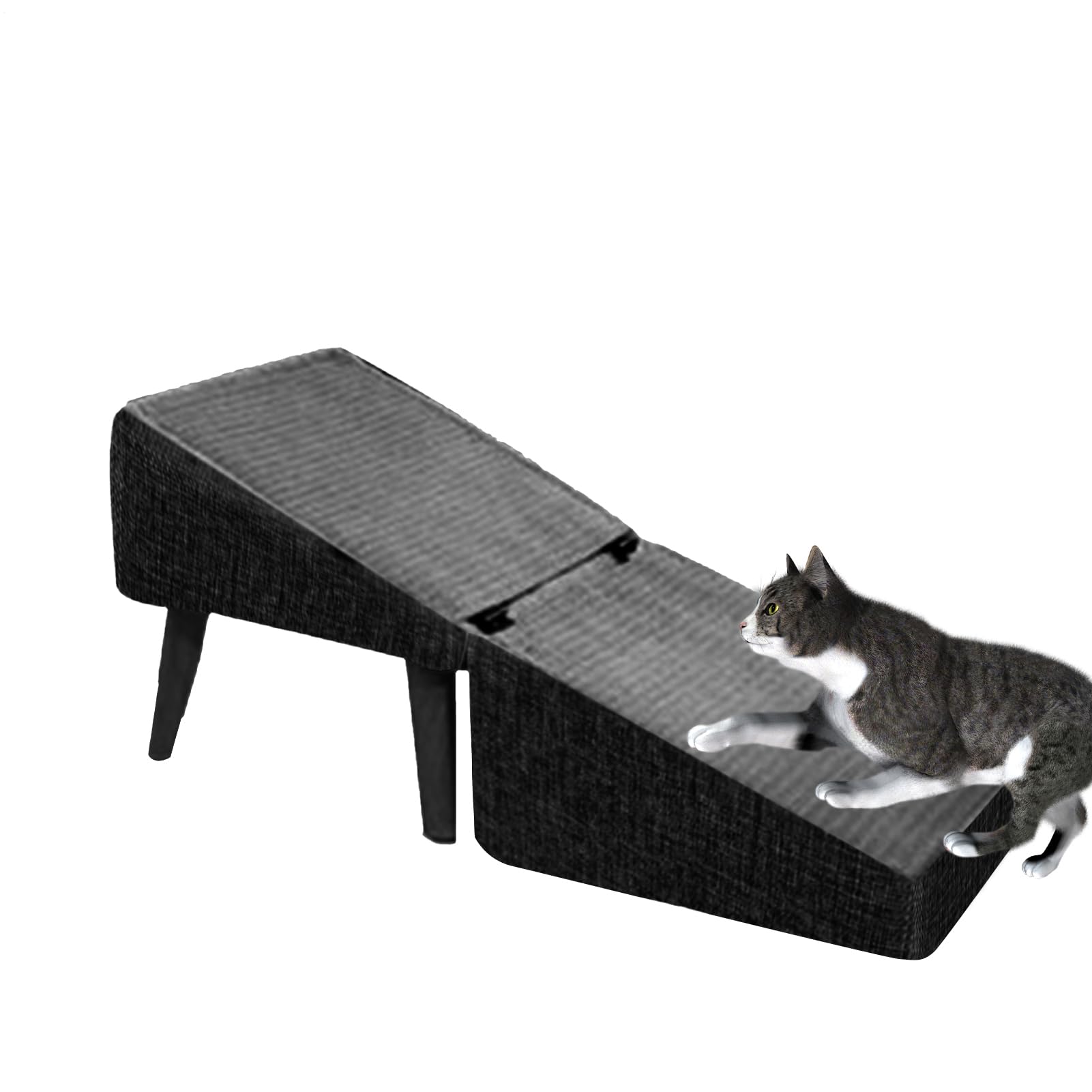 Hunderampe Fürs Bett,Klappbare Treppe Sofa | Antirutsch Welpenleiter Mit Multifunktionalem Hocker Als Fußbank Kleintiere