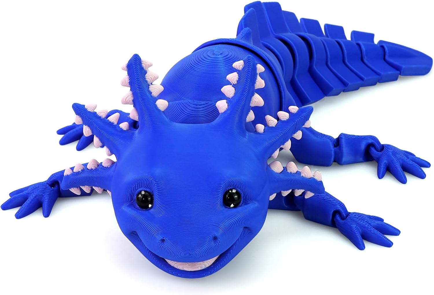 3D Printed Axolotl Fidget Toy, 3D Printed Animals Toy,Articulated Flexible Axolot Fidget Toy, Fun Gift (Blue, 10 in)