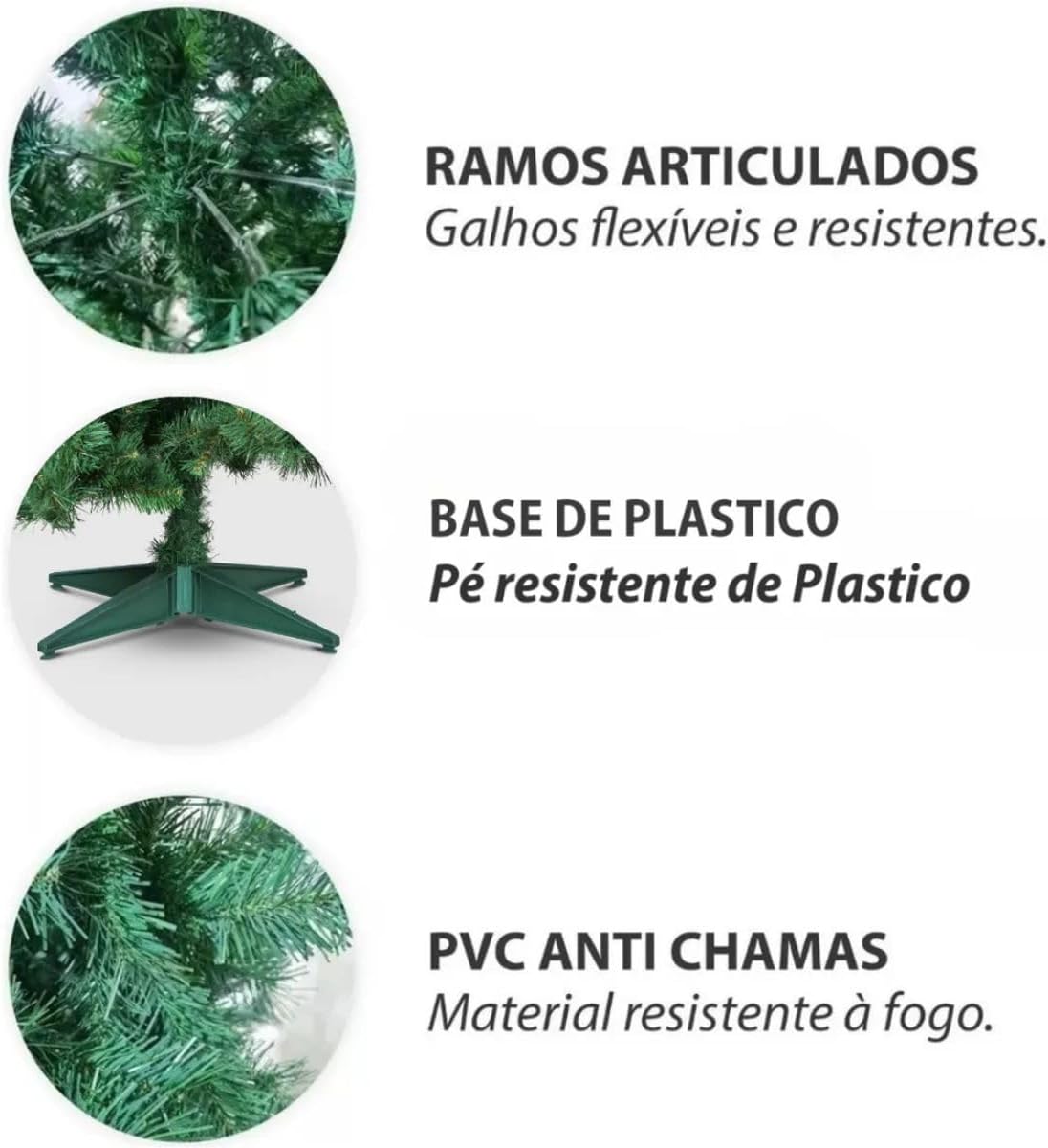 Árvore de Natal 90cm Verde com Base Firme e Resistente - Fácil Armazenamento, Perfeita para Ambientes internos.