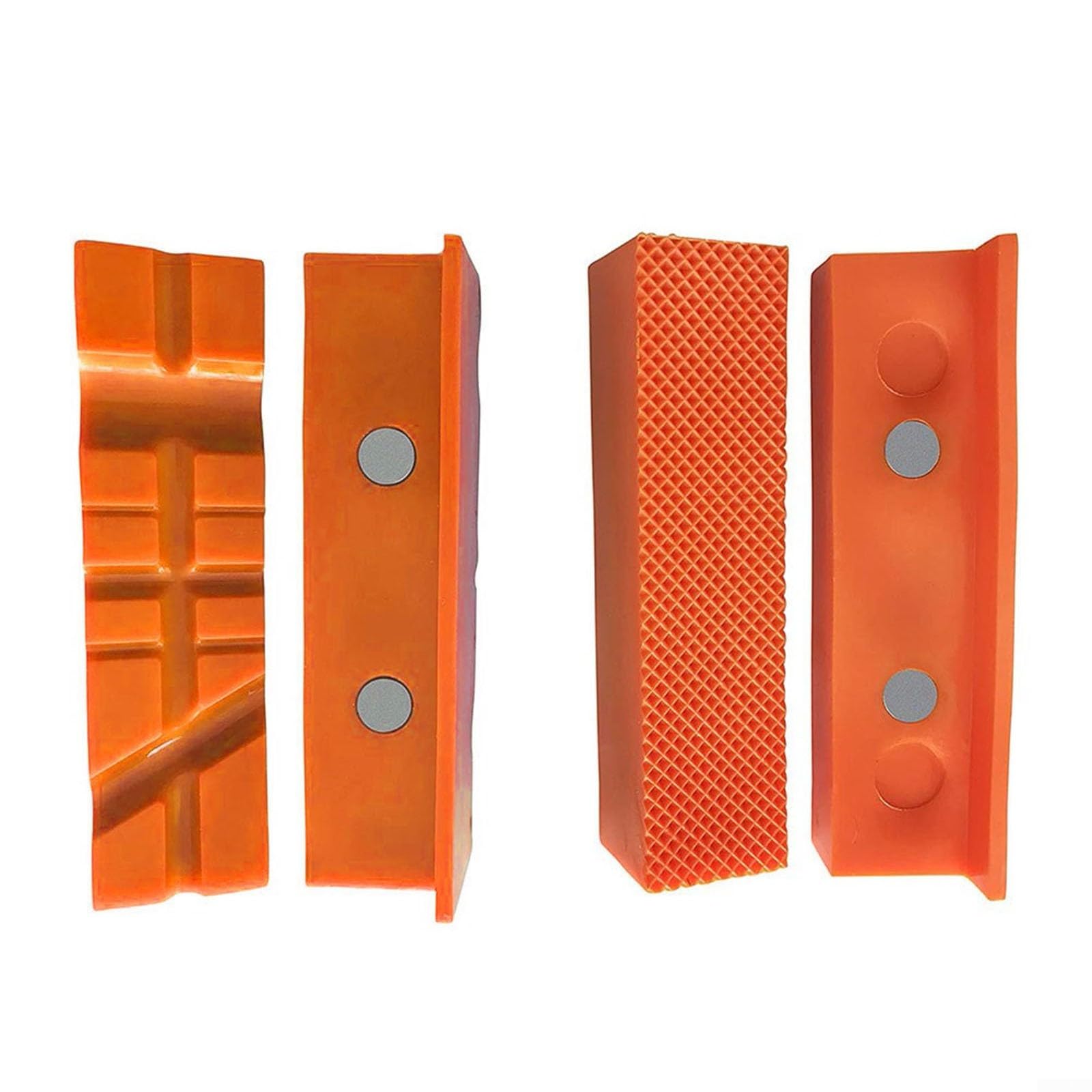 4 ganasce magnetiche da banco per cuscinetti, ganasce magnetiche per cuscinetti, ganasce in gomma morbida, ricambio per morse in metallo (12,7 cm, arancione)