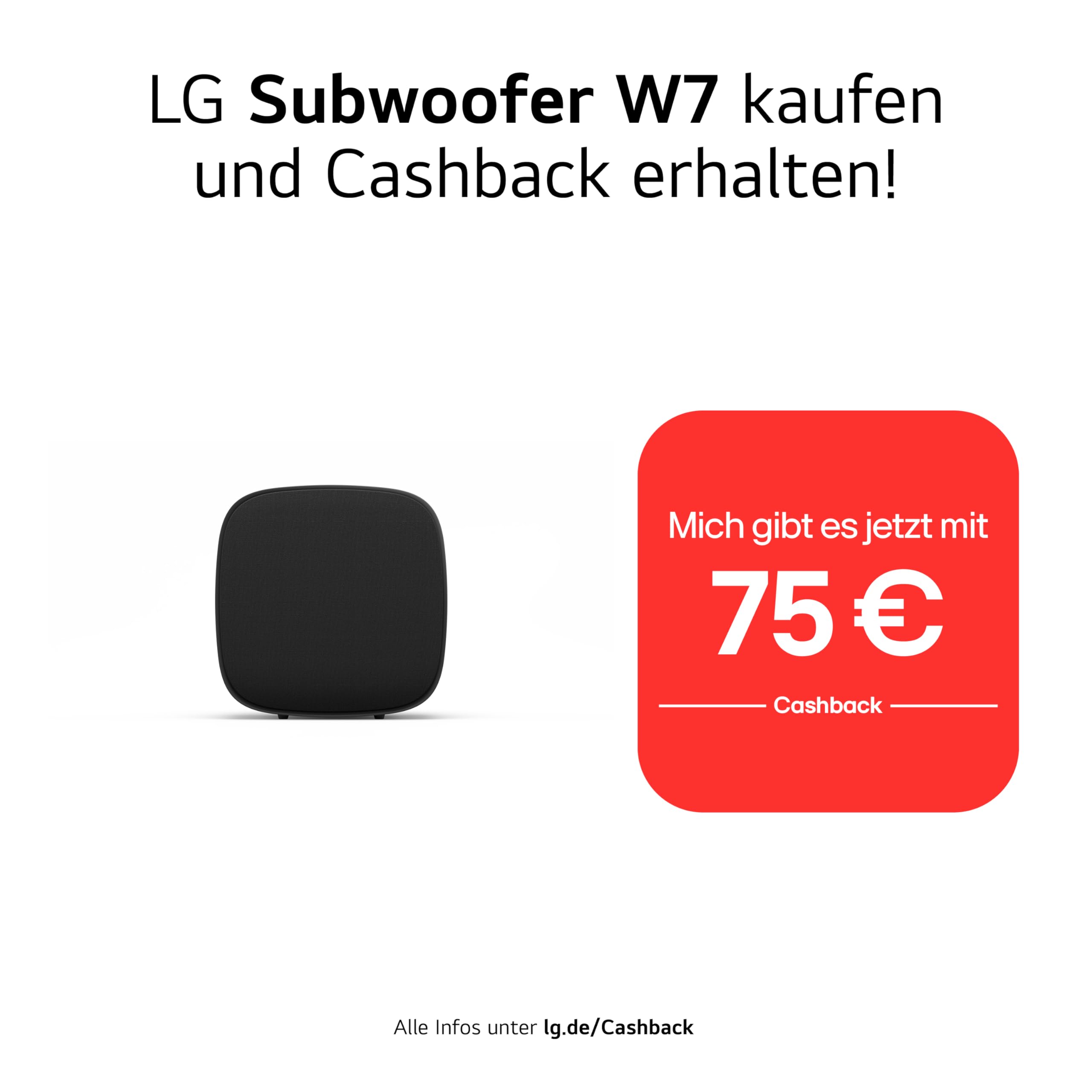 LG Sound Suite Subwoofer W7 (220 Watt) mit Dolby Atmos FlexConnect-Technologie (8-Zoll-Treiber, WLAN, USB-C), schwarz [Modelljahr 2026]