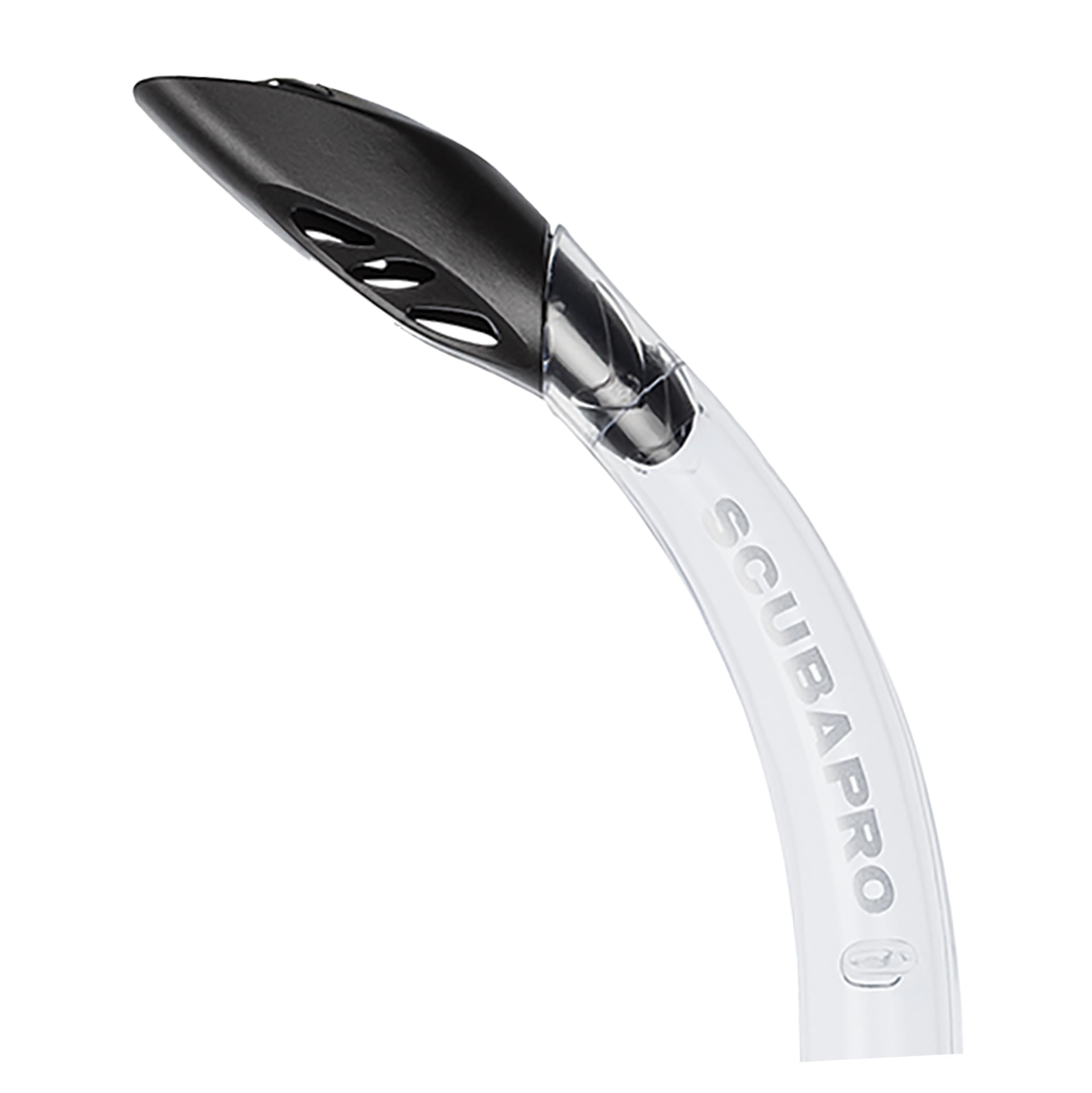 SCUBAPRO Escape Semi-Dry Snorkel, with Purge Valve and Splashguard Barrel-Top Design, Clear
