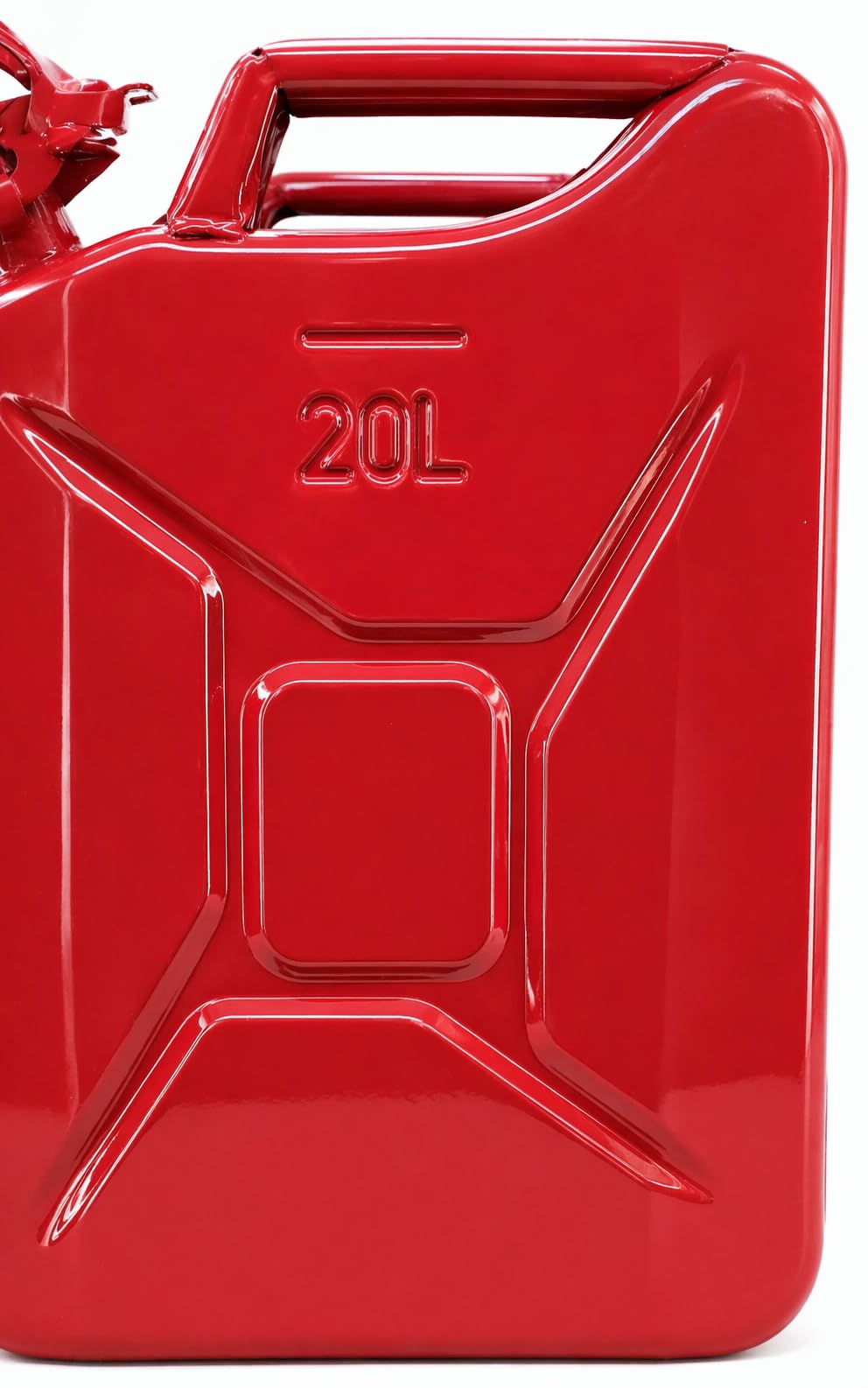 Metall Benzinkanister 20L Rot – stabiler Kraftstoffkanister für Benzin & Diesel, sicherer Reservekanister mit robustem Verschluss für Auto, Werkstatt & Outdoor