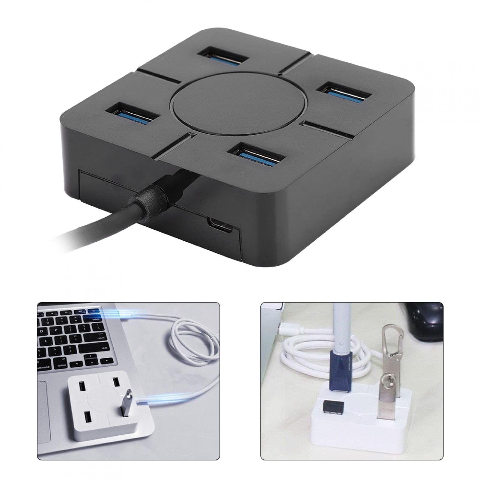 Splitter De Port USB - Hub Rotatif à 4 Ports, Station D'expanneur USB