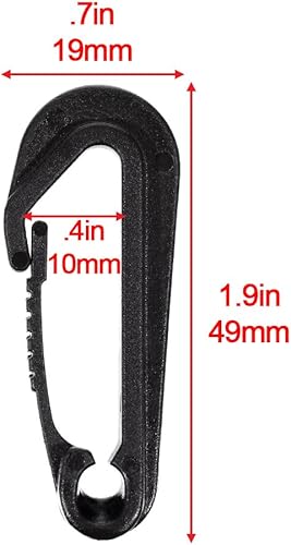 Miniatura 3 de Gancho elástico sin alas  Ganchos de cuerda de choque de 14 de pulgada negro resistente  Accesorios de camping y náutico (paquete de 25)
