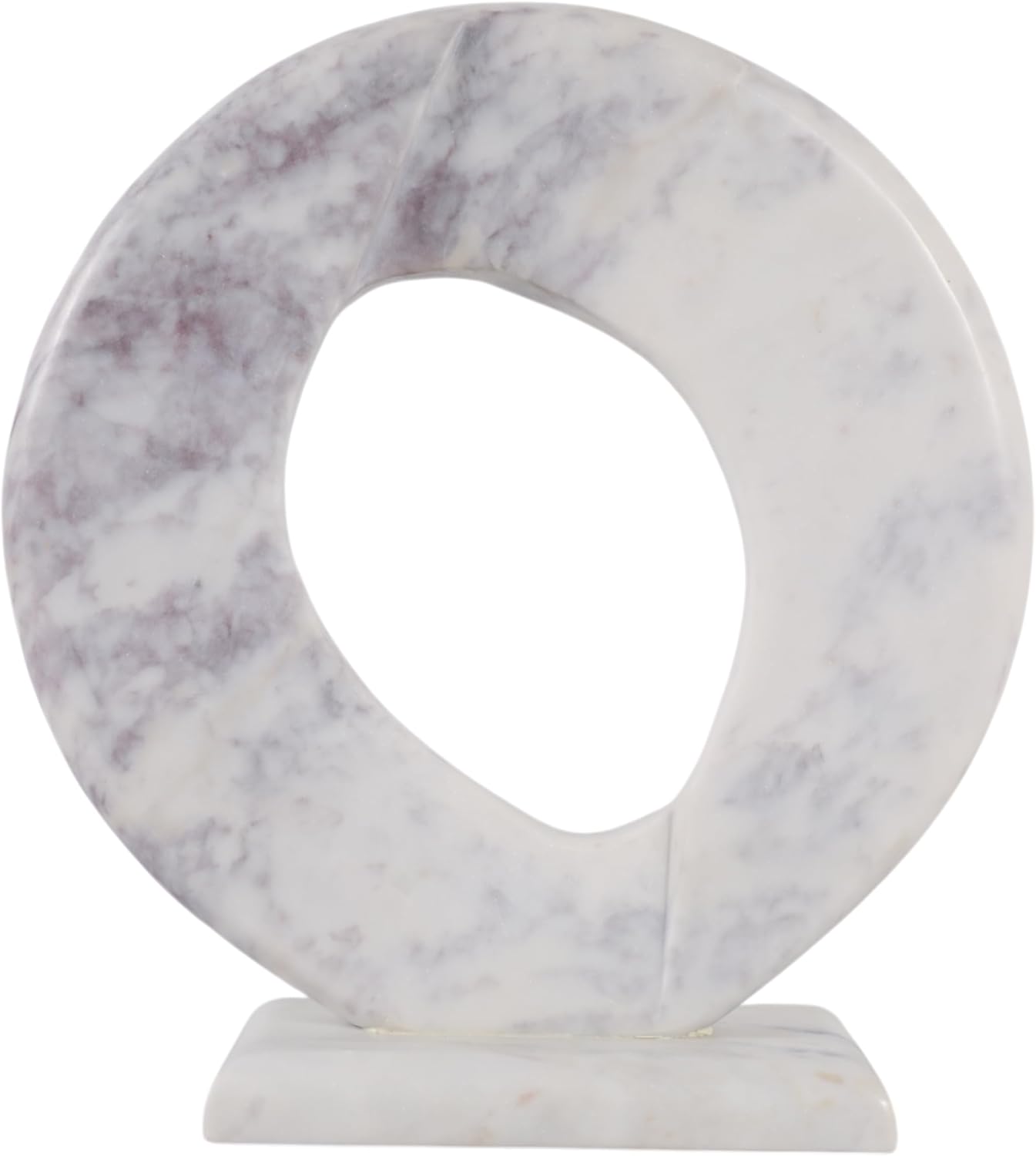 Elegant Carved Marble Sculpture for Home Decor - Decorative Ornaments Accent for Room, Living Room, and Bathroom Decor - Stylish Statue for Modern Office, Shelf, and Coffee Table Decor - 17", White