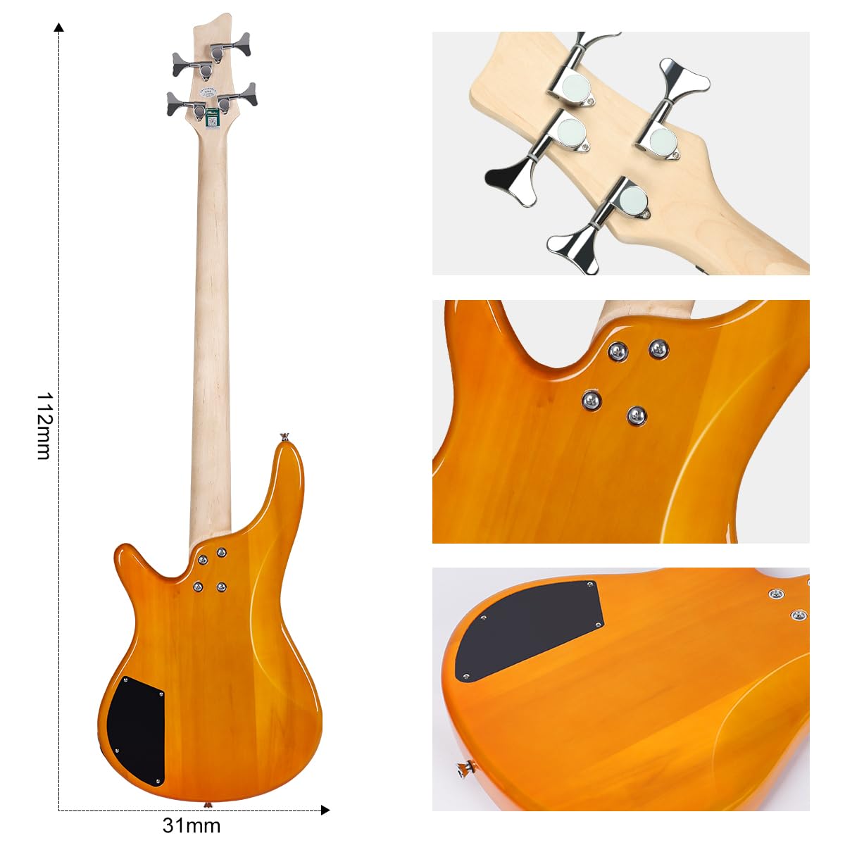 Amazon | Bullfighterエレキベースセットアクセサリーセット付き、4弦